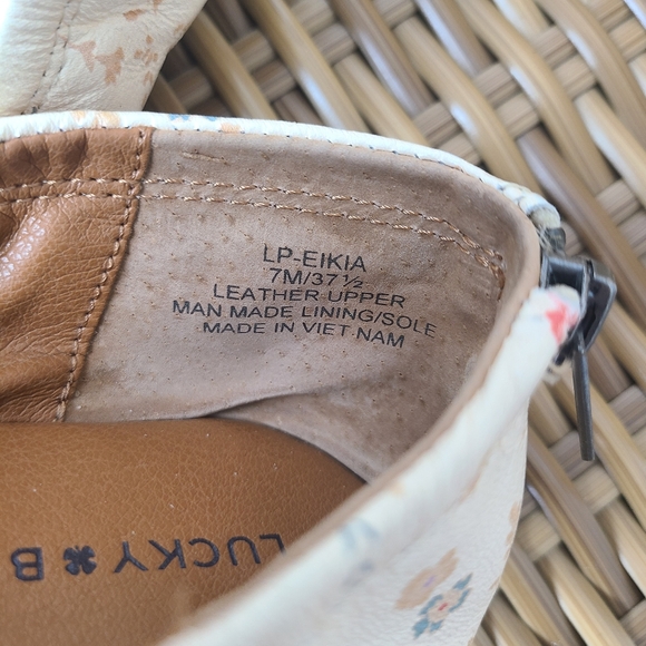 Lucky Brand Eikia Shoes Ballet Flats Floral Cream Soft Leather Size 7 - Picture 8 of 12